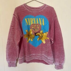 pink burnout NIRVANA sweatshirt